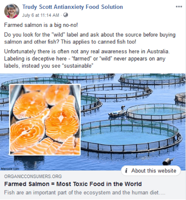 facebook post farmed salmon