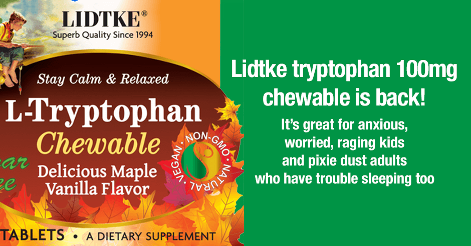 Lidtke tryptophan 100mg chewable 